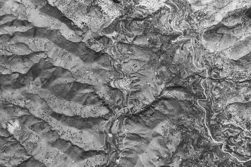 Ortofoto de 1956-1957 del núcleo de Árchez