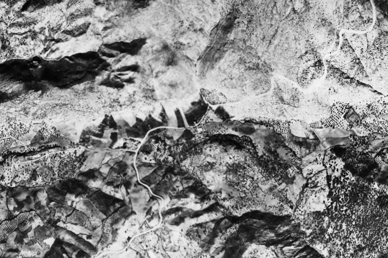 Ortofoto de 1956-1957 del núcleo de Atajate