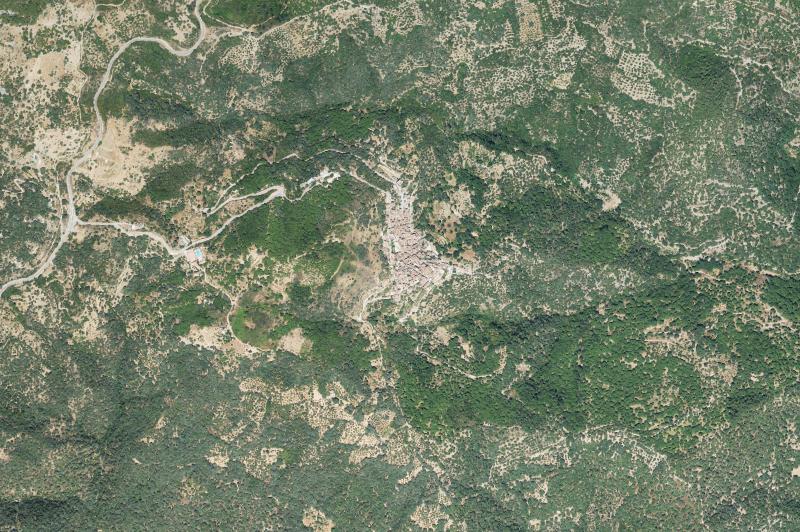 Ortofoto actual del núcleo de Benalauría