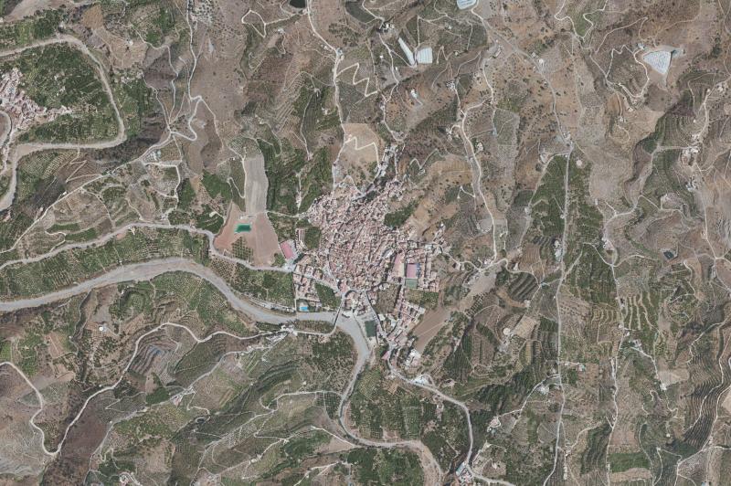Ortofoto actual del núcleo de Benamargosa