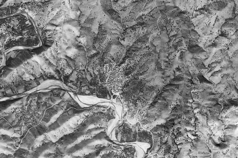 Ortofoto de 1956-1957 del núcleo de Benamargosa
