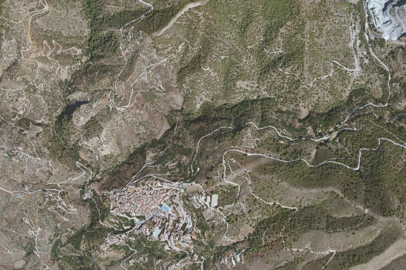 Ortofoto actual del núcleo de Canillas de Albaida
