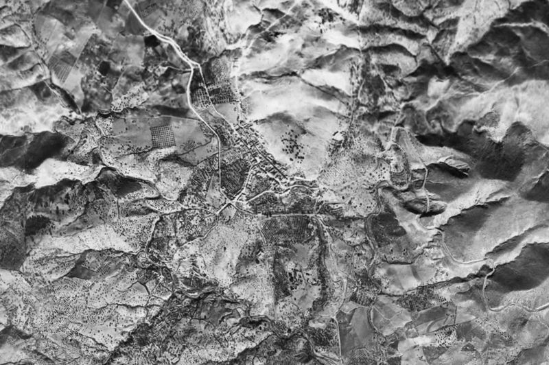 Ortofoto de 1956-1957 del núcleo de Carratraca