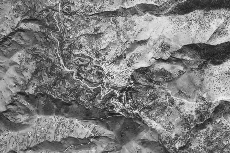 Ortofoto de 1956-1957 del núcleo de Cómpeta