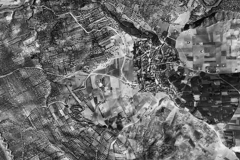 Ortofoto de 1956-1957 del núcleo de Cuevas de San Marcos