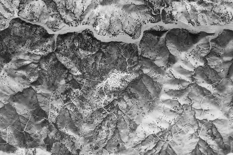 Ortofoto de 1956-1957 del núcleo de Cútar