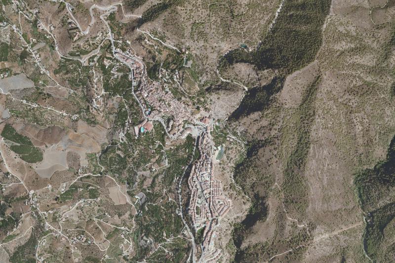 Ortofoto actual del núcleo de Frigiliana