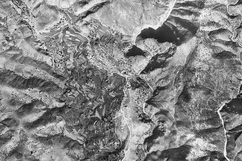 Ortofoto de 1956-1957 del núcleo de Frigiliana