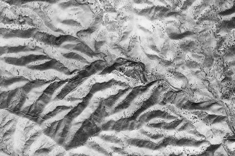 Ortofoto de 1956-1957 del núcleo de Macharaviaya