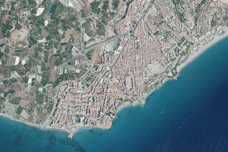 Ortofoto actual del núcleo de Nerja