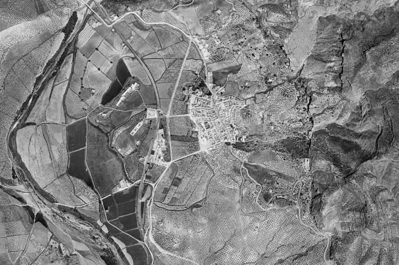 Ortofoto de 1956-1957 del núcleo de Pizarra