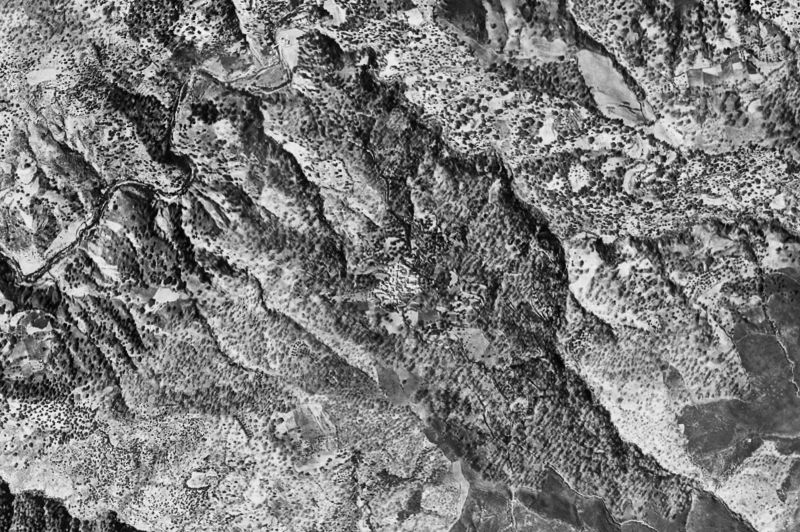 Ortofoto de 1956-1957 del núcleo de Pujerra