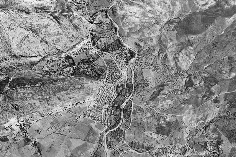 Ortofoto de 1956-1957 del núcleo de Valle de Abdalajís