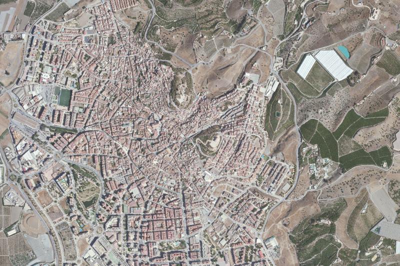 Ortofoto actual del núcleo de Vélez-Málaga