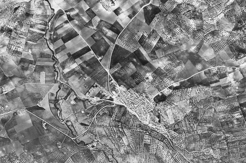 Ortofoto de 1956-1957 del núcleo de Villanueva del Rosario