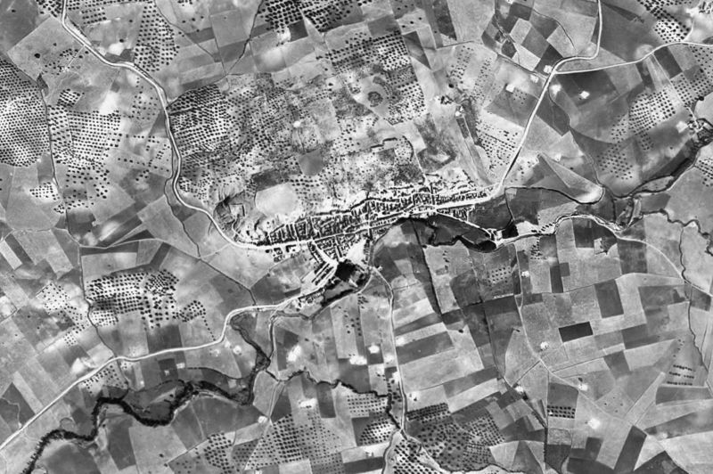 Ortofoto de 1956-1957 del núcleo de Villanueva del Trabuco