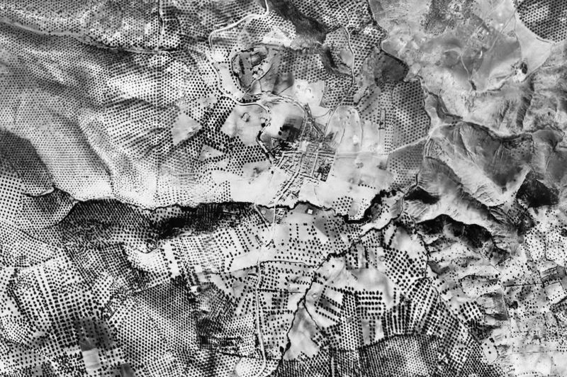 Ortofoto de 1956-1957 del núcleo de Villanueva de Tapia
