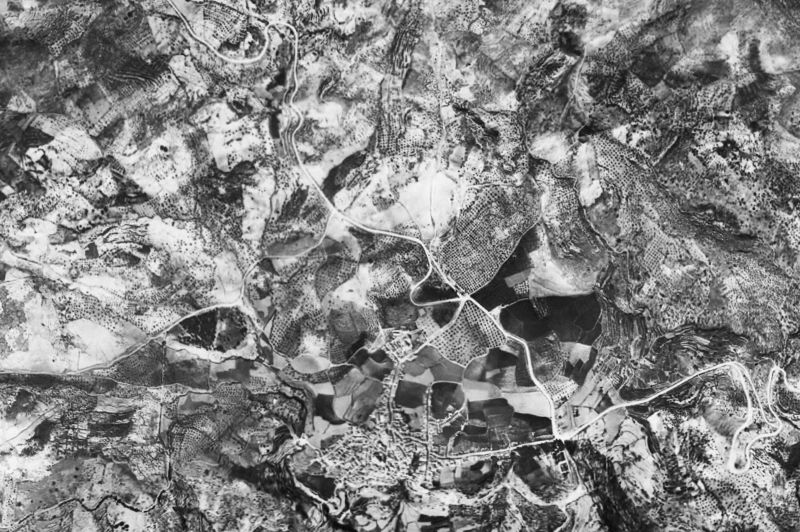 Ortofoto de 1956-1957 del núcleo de Yunquera