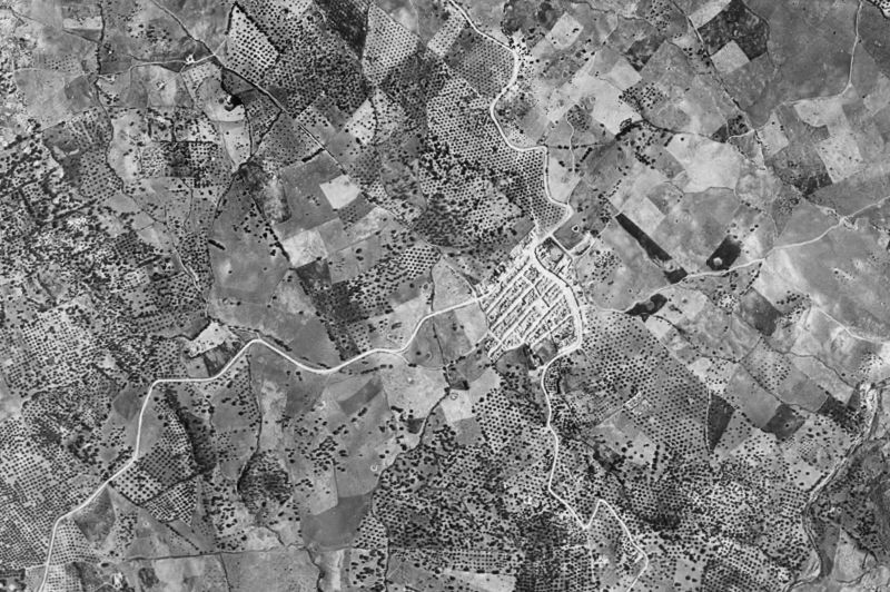 Ortofoto de 1956-1957 del núcleo de Villanueva de la Concepción