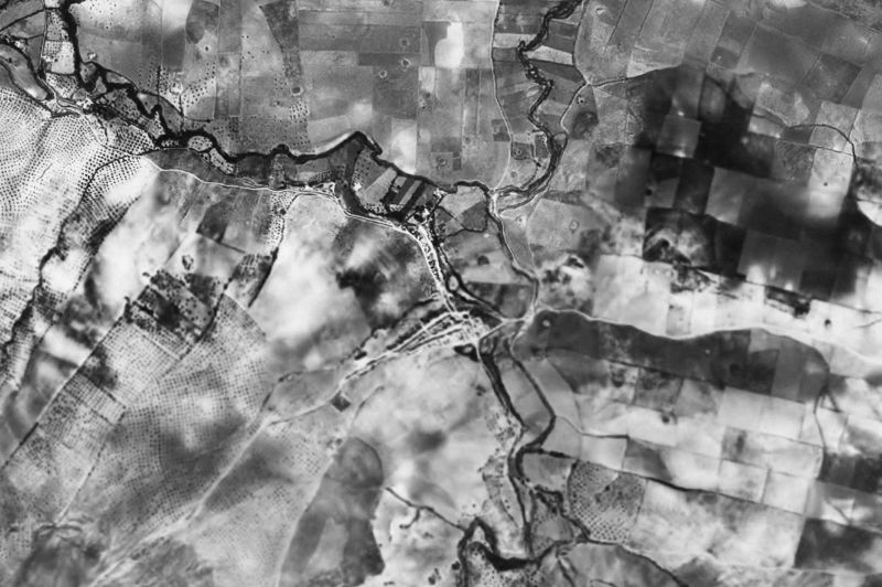 Ortofoto de 1956-1957 del núcleo de Serrato