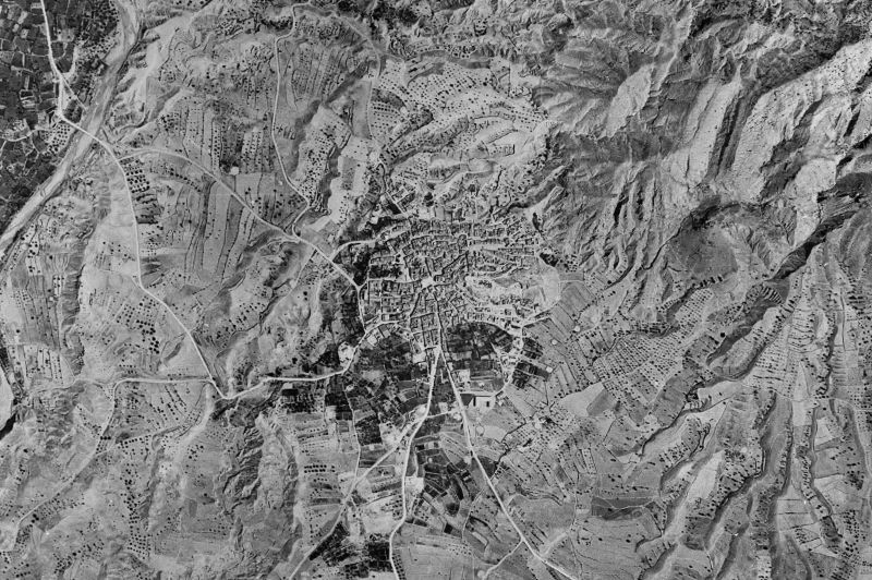 Ortofoto de 1956-1957 del núcleo de Abanilla