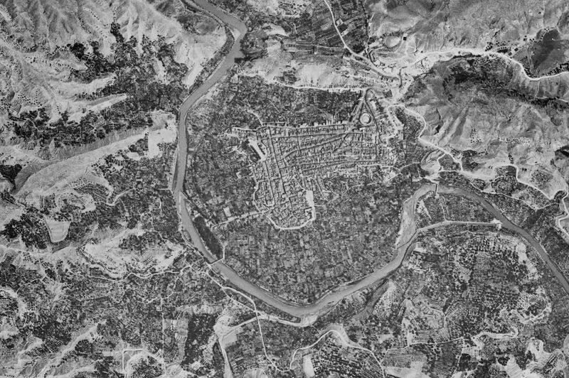 Ortofoto de 1956-1957 del núcleo de Abarán