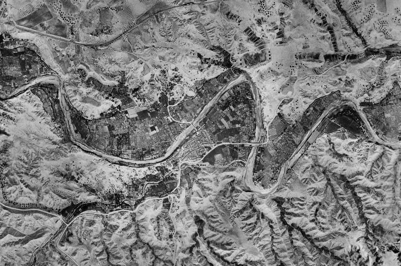 Ortofoto de 1956-1957 del núcleo de Albudeite