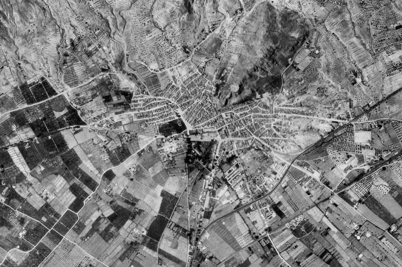 Ortofoto de 1956-1957 del núcleo de Alhama de Murcia