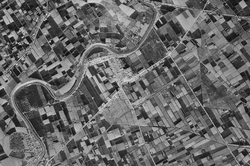 Ortofoto de 1956-1957 del núcleo de Beniel