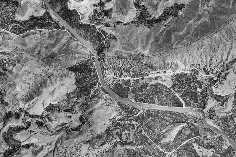 Ortofoto de 1956-1957 del núcleo de Blanca