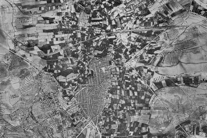 Ortofoto de 1956-1957 del núcleo de Bullas