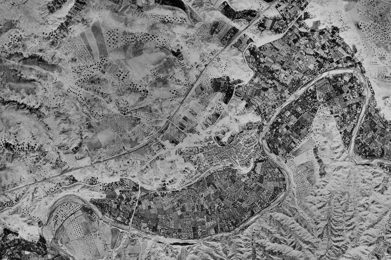 Ortofoto de 1956-1957 del núcleo de Campos del Río