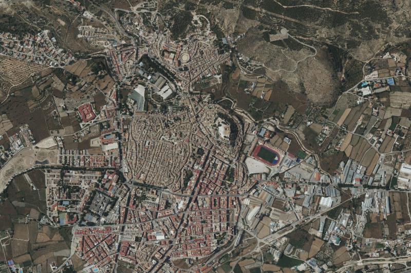 Ortofoto actual del núcleo de Caravaca de la Cruz