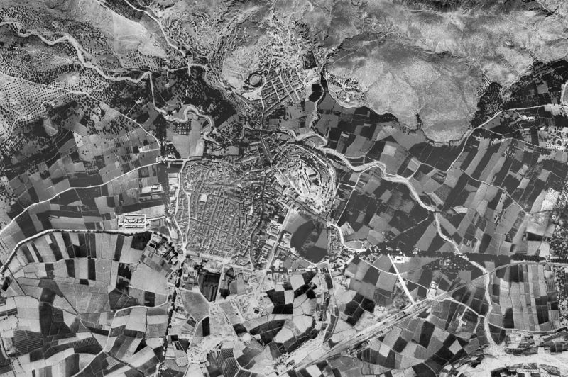 Ortofoto de 1956-1957 del núcleo de Caravaca de la Cruz