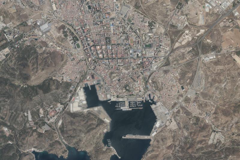 Ortofoto actual del núcleo de Cartagena