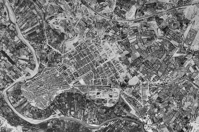 Ortofoto de 1956-1957 del núcleo de Cieza
