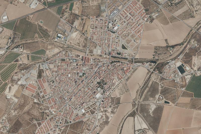 Ortofoto actual del núcleo de Fuente Álamo de Murcia