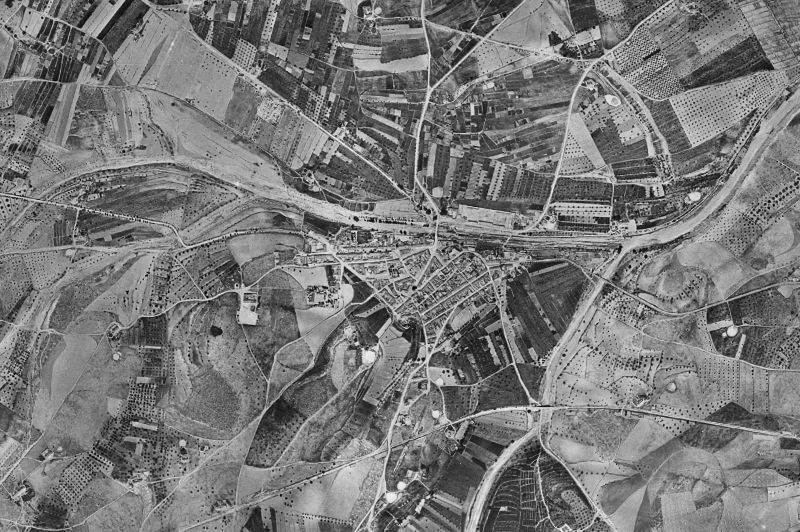 Ortofoto de 1956-1957 del núcleo de Fuente Álamo de Murcia