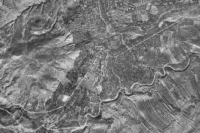 Ortofoto de 1956-1957 del núcleo de Moratalla