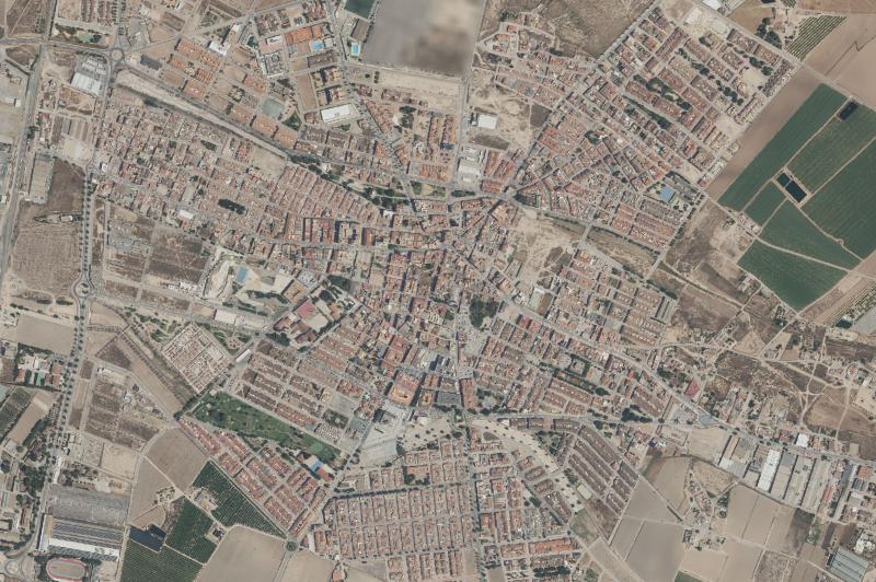 Ortofoto actual del núcleo de Torre-Pacheco