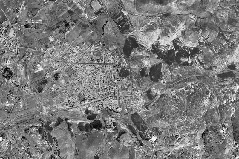 Ortofoto de 1956-1957 del núcleo de La Unión