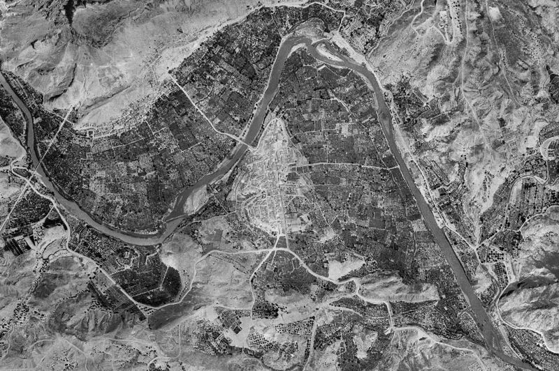 Ortofoto de 1956-1957 del núcleo de Villanueva del Río Segura