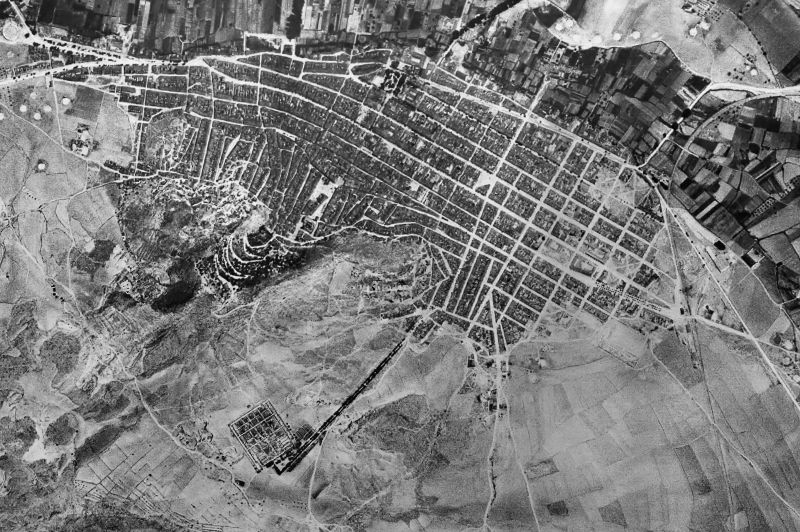 Ortofoto de 1956-1957 del núcleo de Yecla