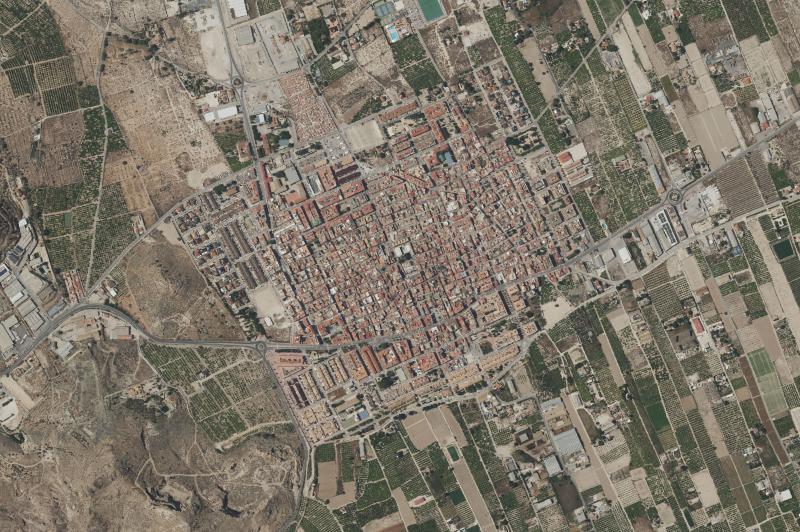 Ortofoto actual del núcleo de Santomera