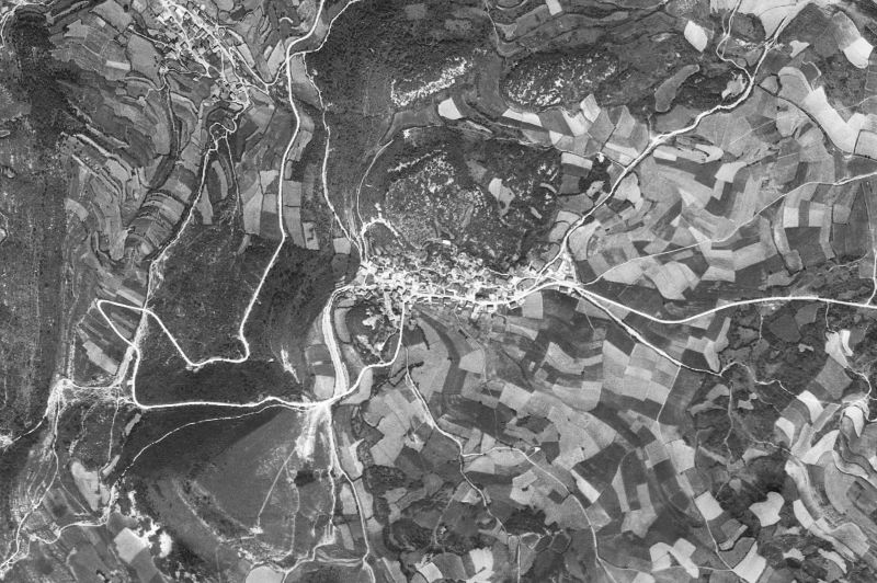 Ortofoto de 1956-1957 del núcleo de Abaurregaina/Abaurrea Alta