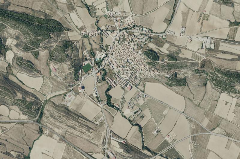 Ortofoto actual del núcleo de Aibar/Oibar