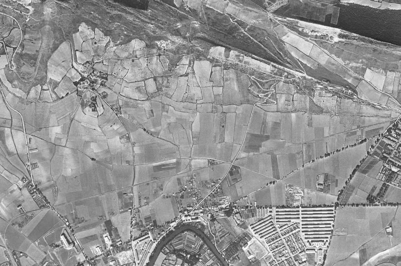 Ortofoto de 1956-1957 del núcleo de Ansoáin/Antsoain
