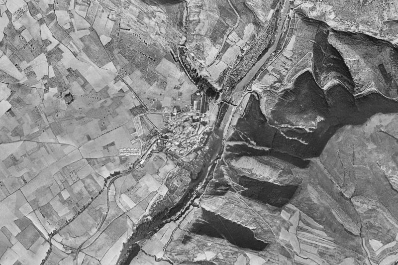 Ortofoto de 1956-1957 del núcleo de Aoiz/Agoitz