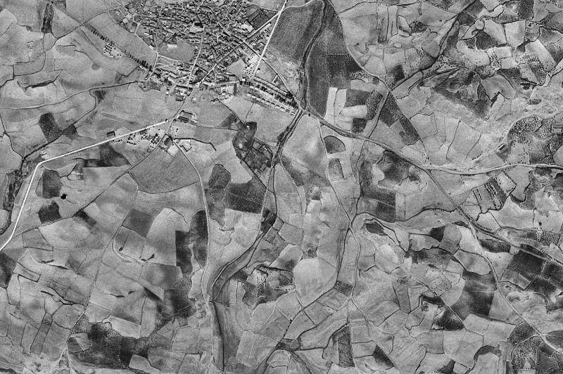 Ortofoto de 1956-1957 del núcleo de Artajona