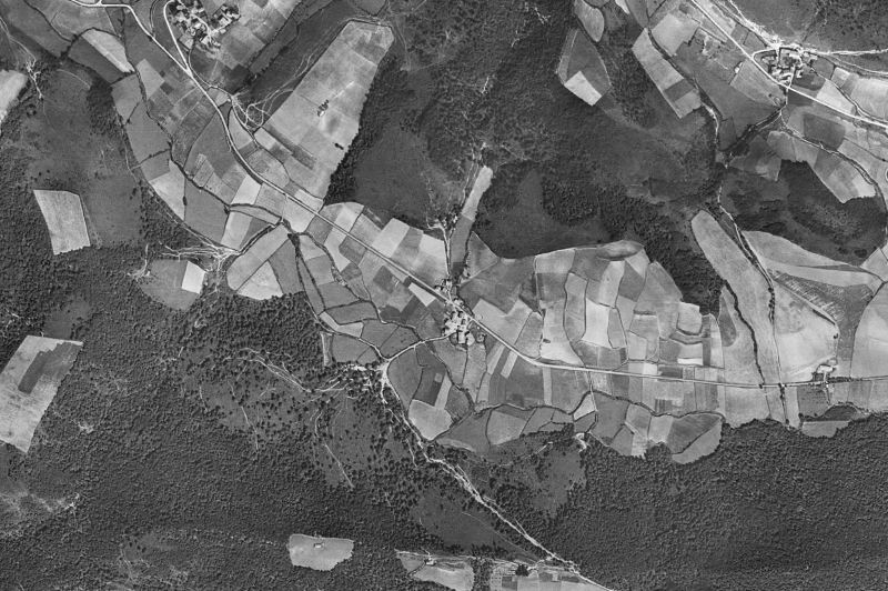 Ortofoto de 1956-1957 del núcleo de Atetz